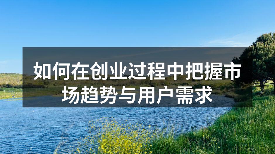 如何在创业过程中把握市场趋势与用户需求